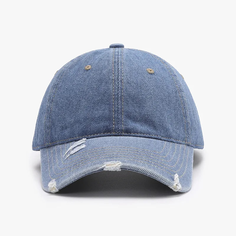 Unisex Washed Soft Top Vintage Curved Brim Distressed Baseball Cap