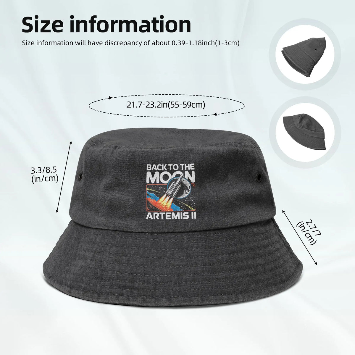 Girl Bucket Hats Artemis II 2026 Travel Headwear Lightweight Outdoor Fishing Hat