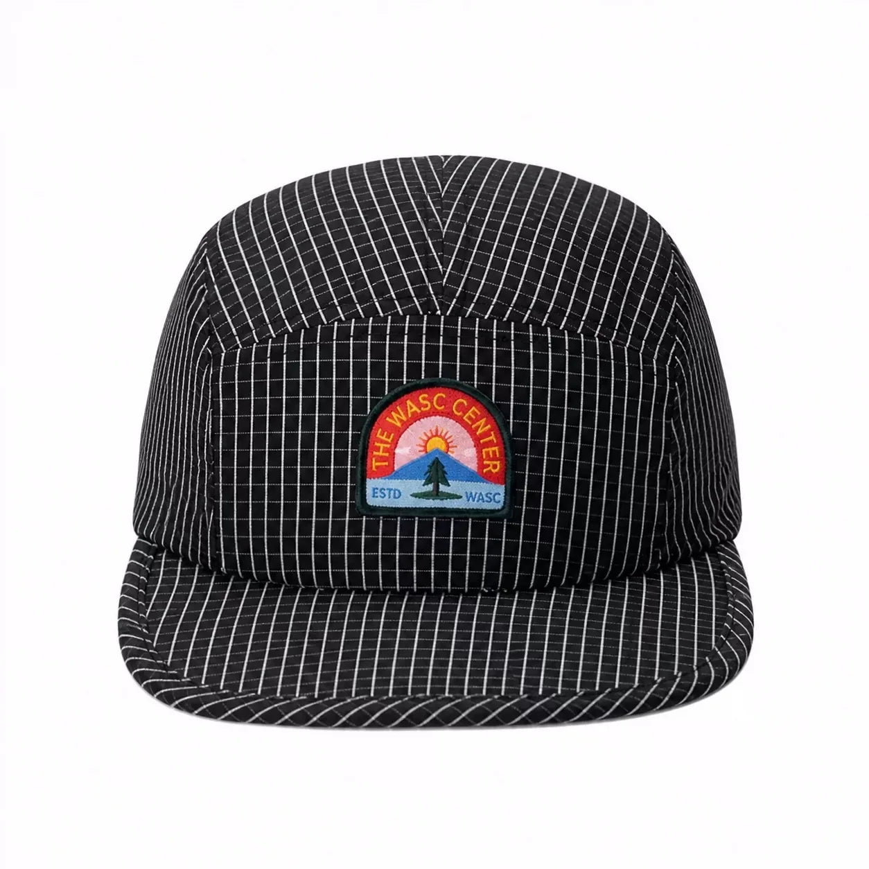 Retro Striped 5-Panel Baseball Cap for Women Men Summer