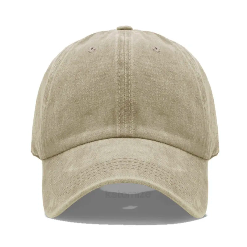 Custom Text Logo Embroidery Vintage Washed Cotton Baseball Cap
