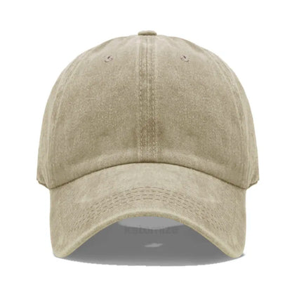 Custom Text Logo Embroidery Vintage Washed Cotton Baseball Cap