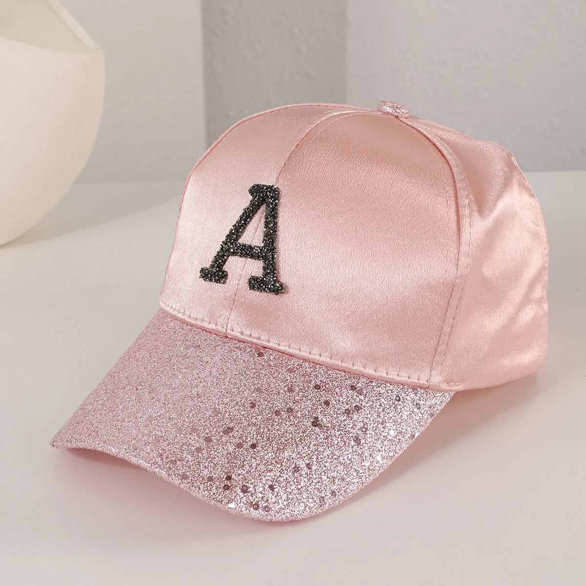 Korean Style Sequined Diamond Letter A Baseball Cap