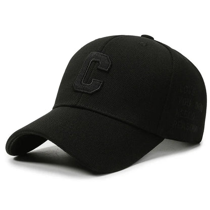 White Golden Letter Baseball Cap For Men