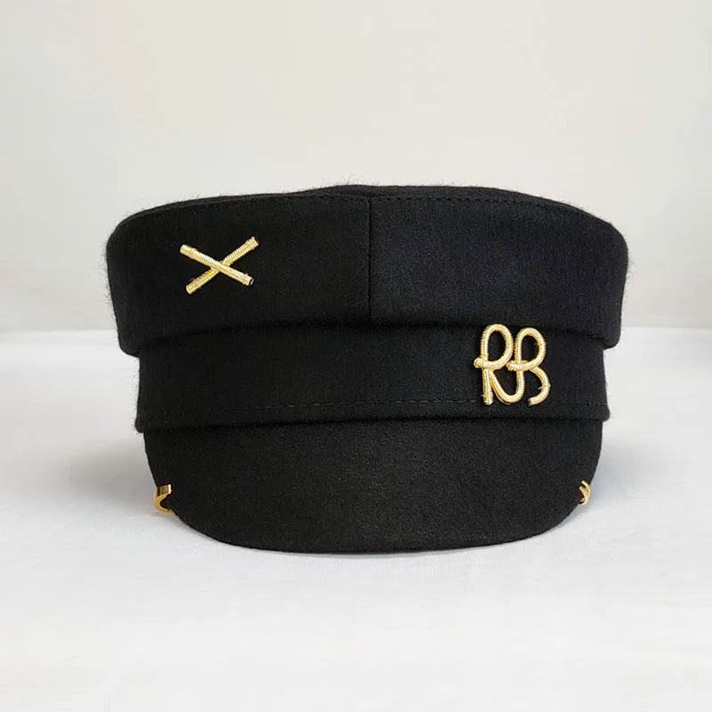 Designer Brand Earring Woolen Newsboy Caps