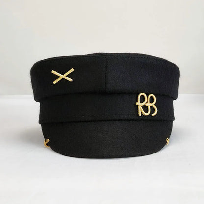 Designer Brand Earring Woolen Newsboy Caps