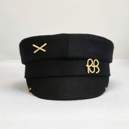 Designer Brand Earring Woolen Newsboy Caps