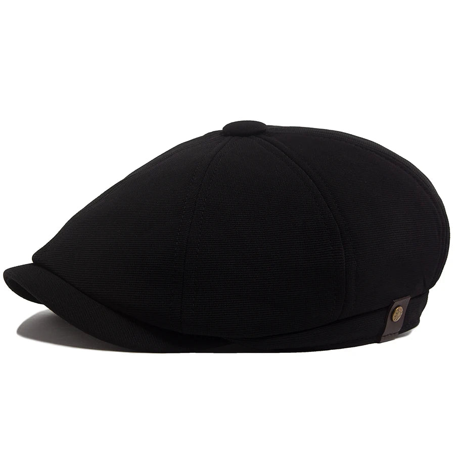 Spring Autumn Solid Patchwork Vintage Newsboy Cap