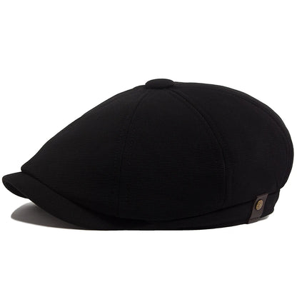 Spring Autumn Solid Patchwork Vintage Newsboy Cap
