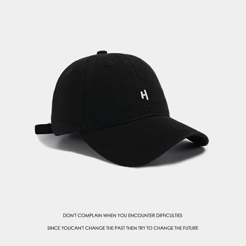 Soft Top Baseball Cap Embroidered Sporty Wide Brim Feminine Face Slimming Unisex