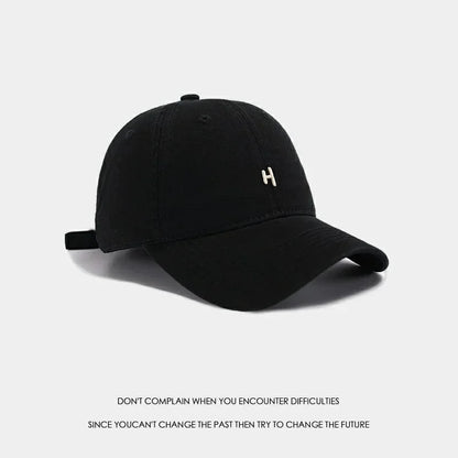 Soft Top Baseball Cap Embroidered Sporty Wide Brim Feminine Face Slimming Unisex