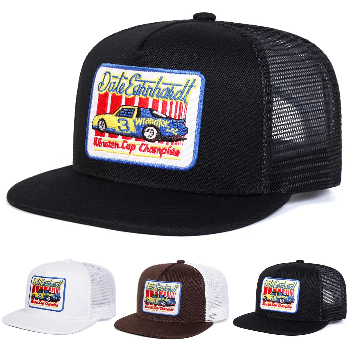 Unisex Dale Earnhardt Embroidery Hip-hop Net Hats Spring Summer