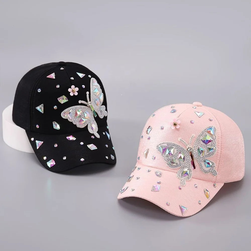 Full-Diamond Butterfly Three-Dimensional Decorative Baseball Cap