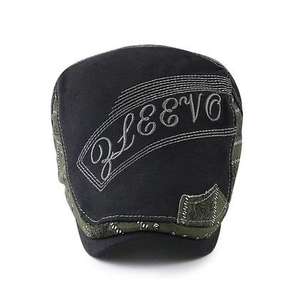 Men Letters Embroidered Newsboy Hat Women Fashion Adjustable