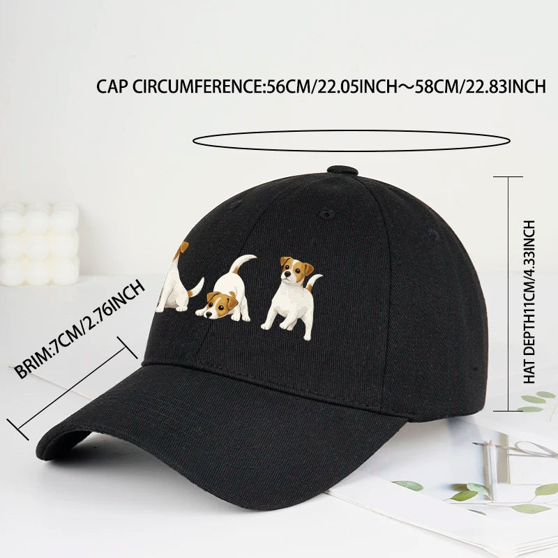 Adorable Jack Russell Terrier Trio Print Baseball Cap