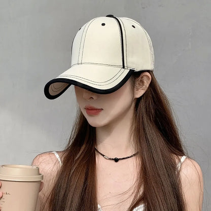 Korean Light Plate Contrasting Color Baseball Cap Fashion Shows Small Face