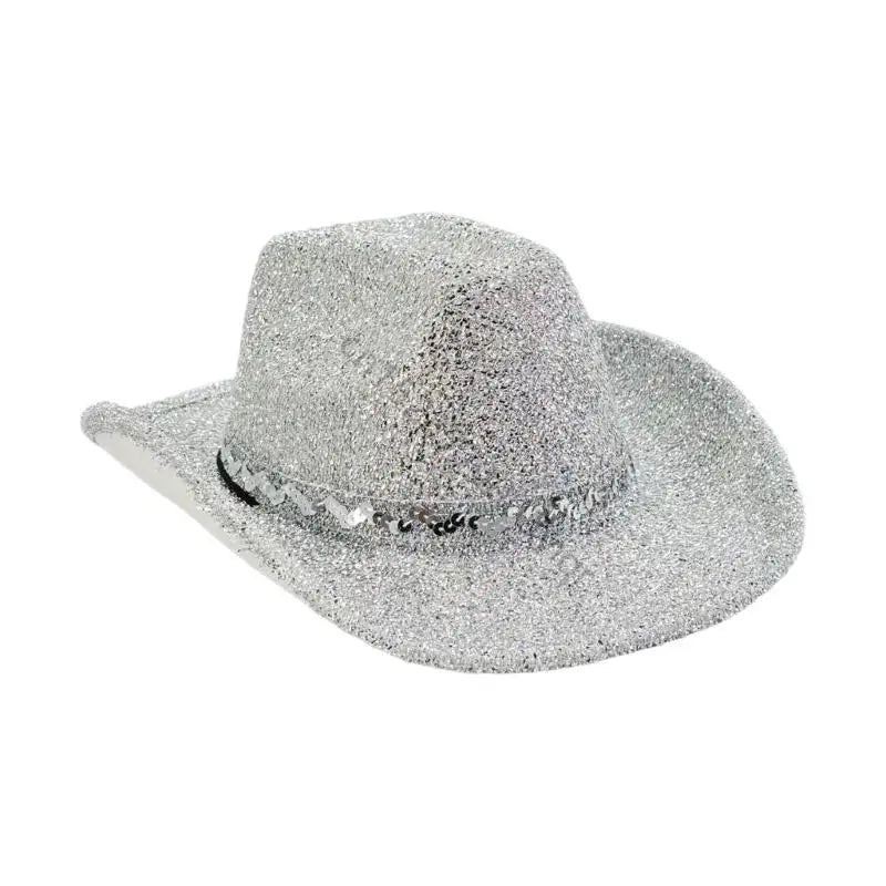 Trendy Glitter Powder Western Hat