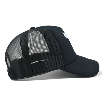 American Style Hip Hop Mesh Sunshade Breathable Baseball Hats Fashion Head Embroidered Duckbill Cap