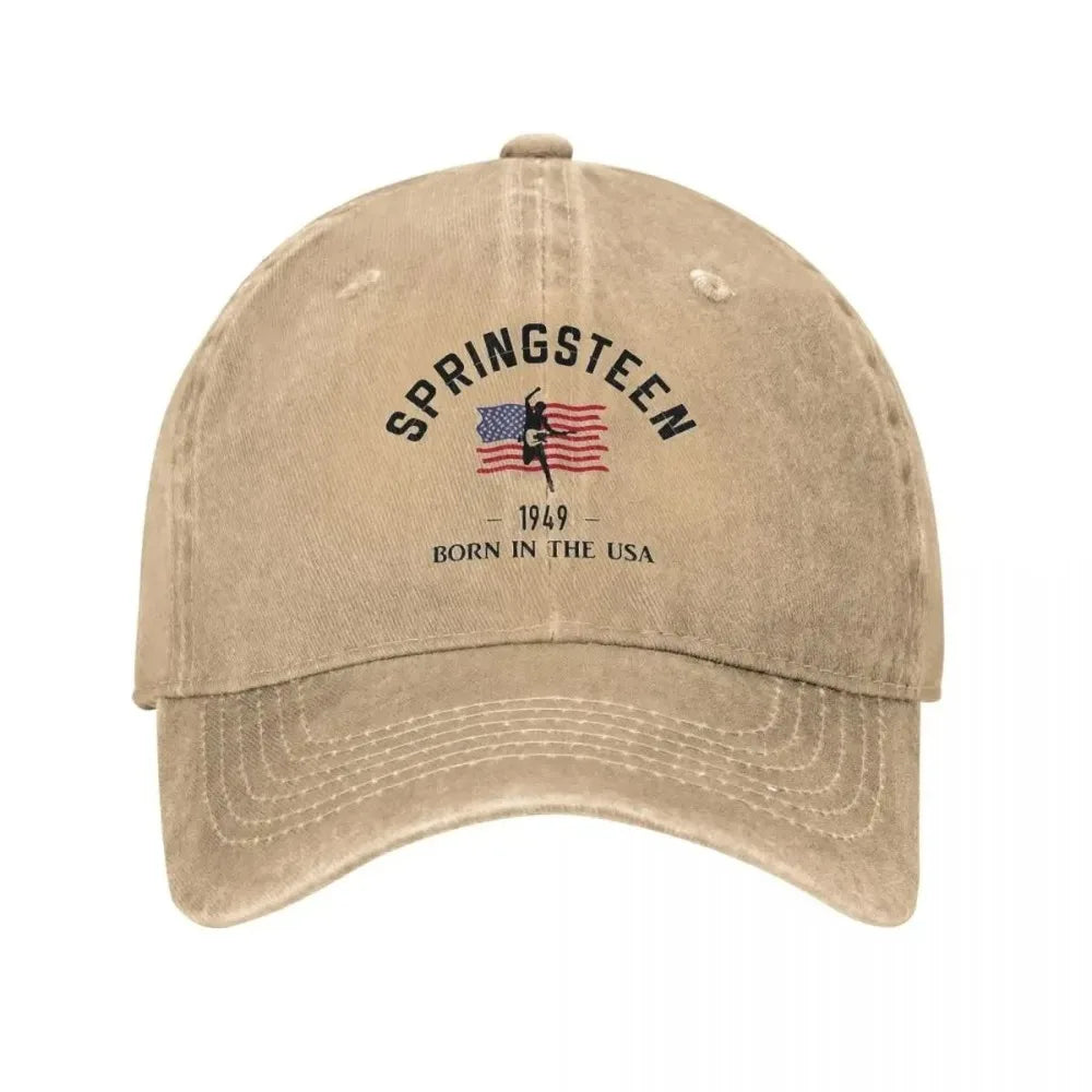 Vintage Bruce USA Springsteen Baseball Caps Unisex Style Distressed Cotton Snapback