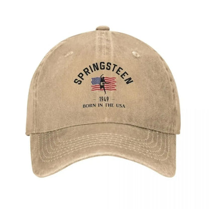 Vintage Bruce USA Springsteen Baseball Caps Unisex Style Distressed Cotton Snapback
