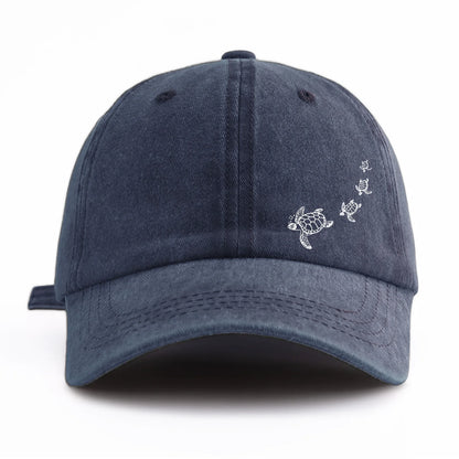 Turtle Print Washed Baseball Cap