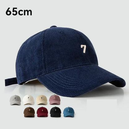 Winter 60-65cm Large Size Corduroy Baseball Cap For Men Women