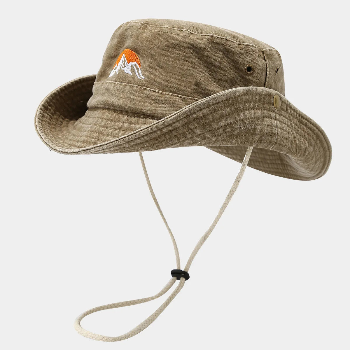 Washed Cotton Embroidery Fishing Fisherman Hats Bucket Hat
