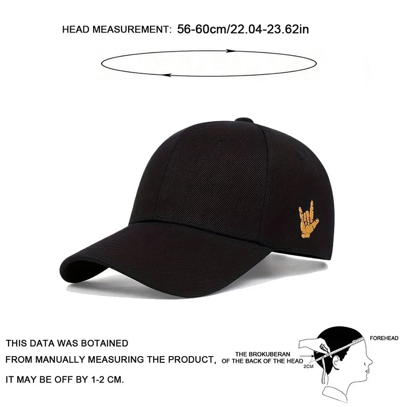 Unisex Side Finger Embroidery Baseball Caps Spring
