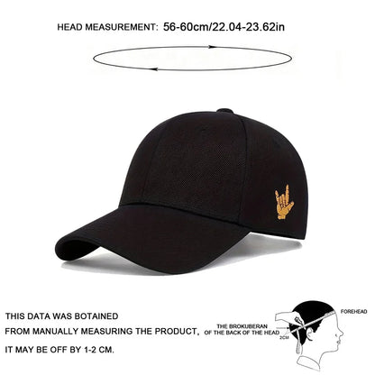 Unisex Side Finger Embroidery Baseball Caps Spring