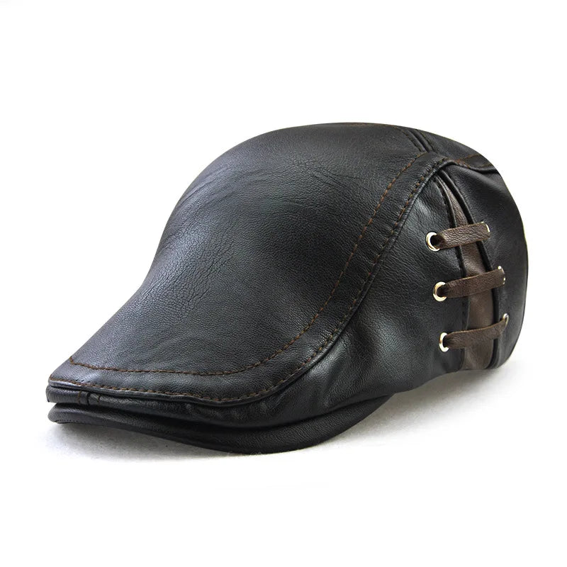 High Quality Men PU Leather Baseball Cap