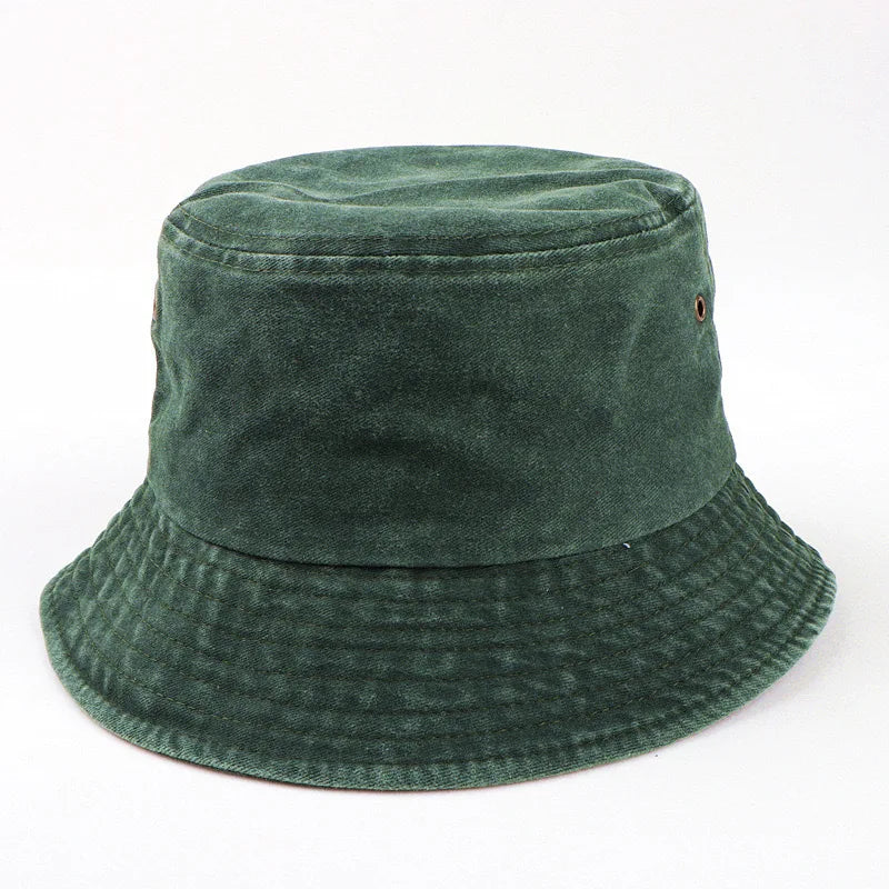 Retro Washed Denim Fisherman Hat Versatile Sunshade Basin Hat Plain Face Small Hat