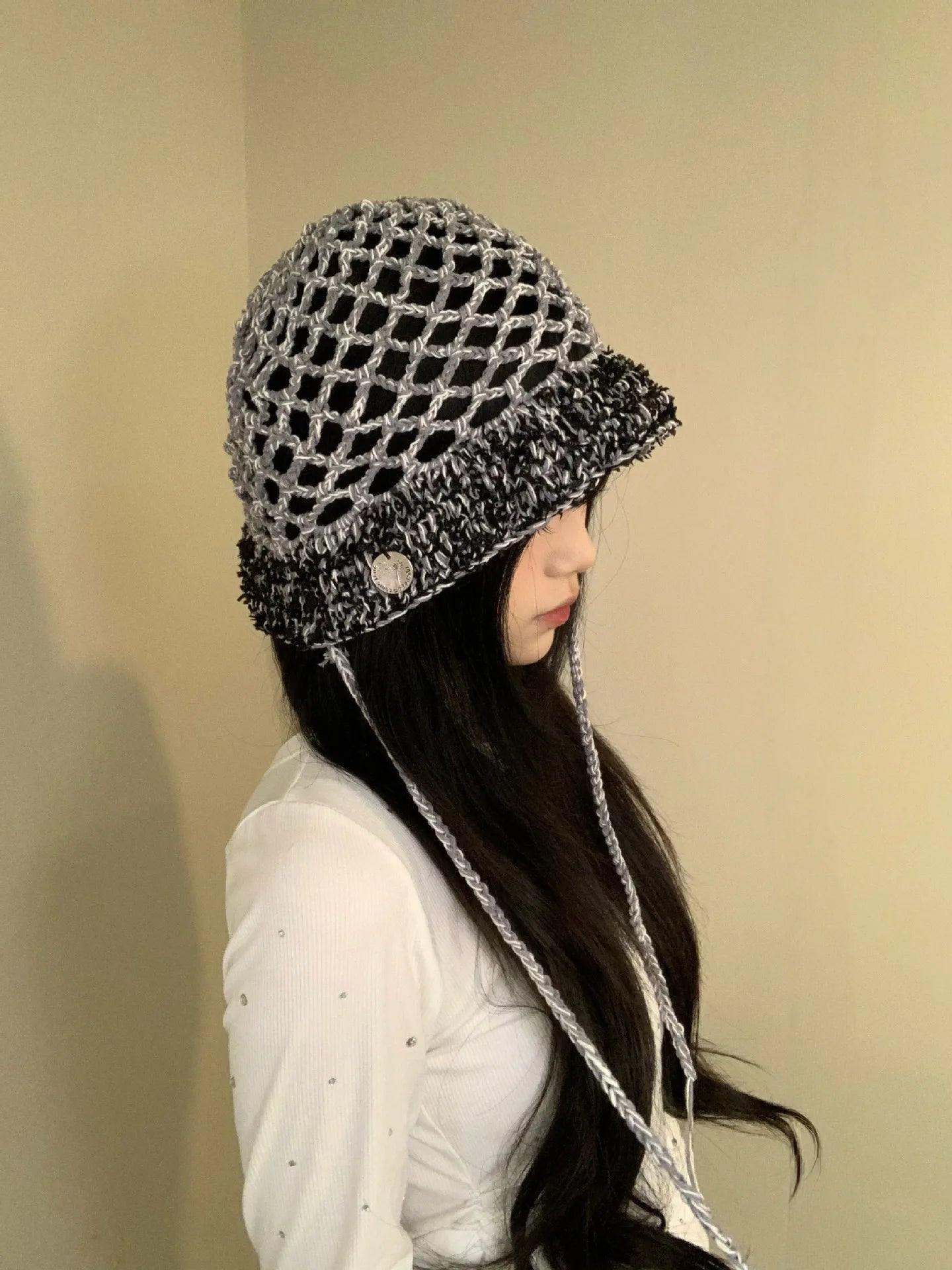 Lightweight Summer Style, Retro-Inspired Artistic Knitted Beanie