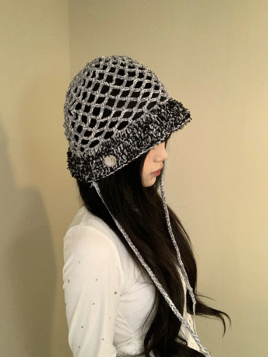 Lightweight Summer Style, Retro-Inspired Artistic Knitted Beanie