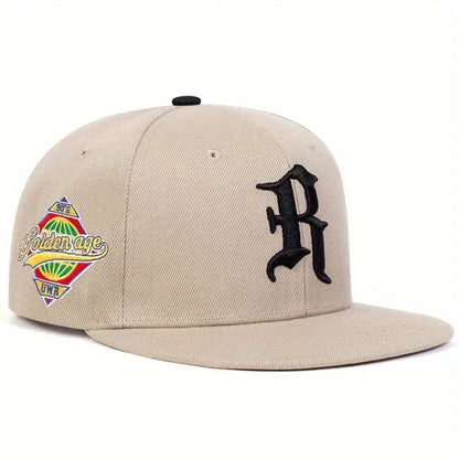 Unisex R Letter Side Planet Embroidery Hip Hop Hats Autumn Adjustable Casual Outdoor Sunscreen Hat