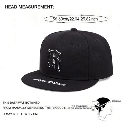 R Crown Embroidered Men's Flat brimmed Hat Hip Hop Hat Women's Trendy