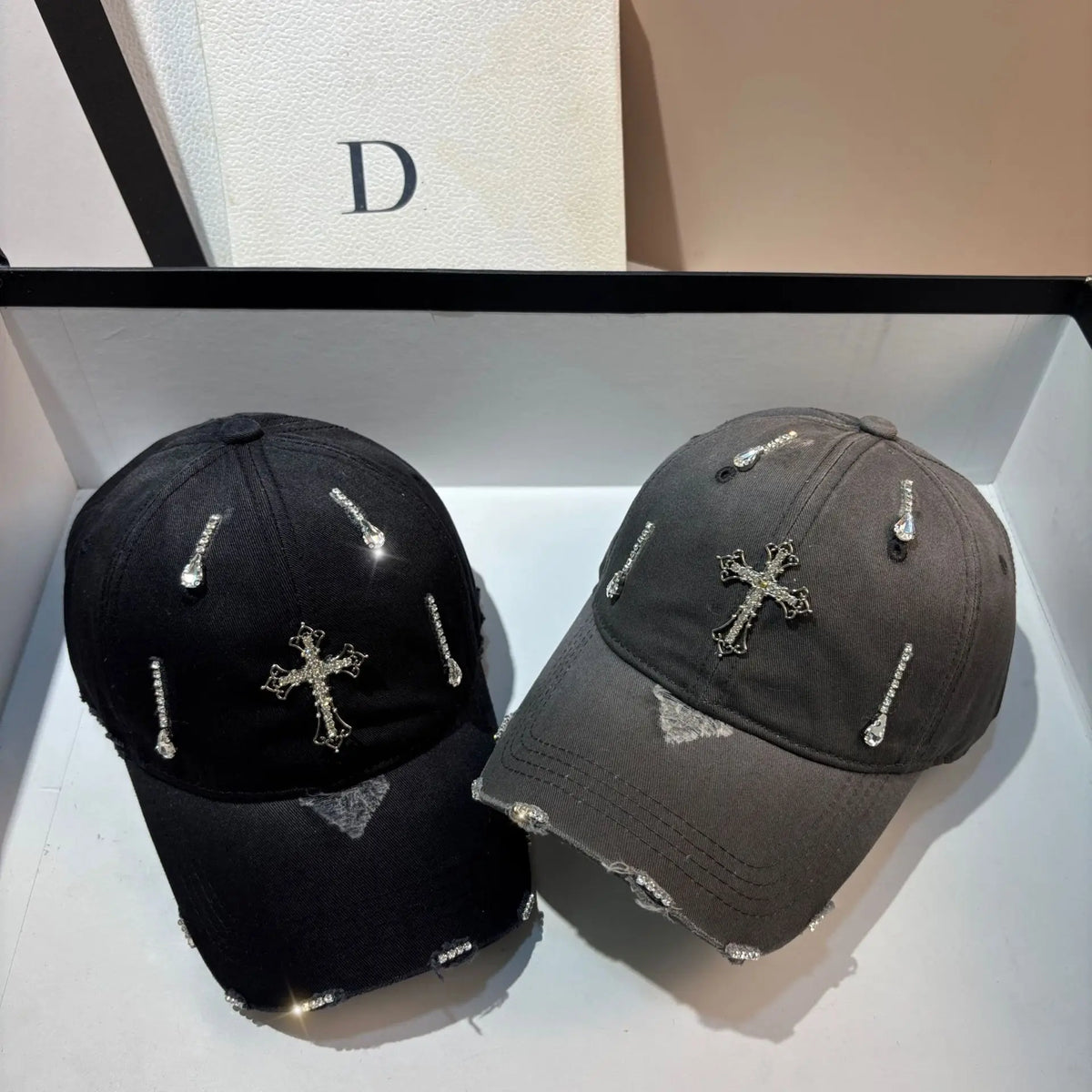 Fashion Rhinestone Cross Baseball Cap