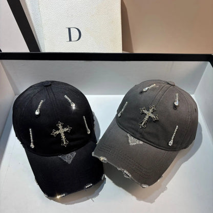 Fashion Rhinestone Cross Baseball Cap
