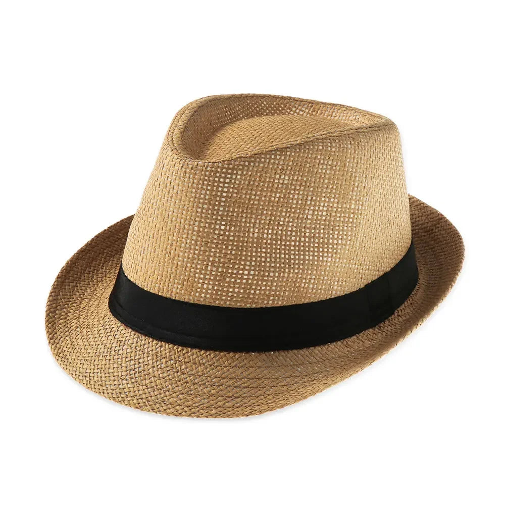 Straw Sun Hat Casual Breathable Cowboy Wide Brim Jazz Hat