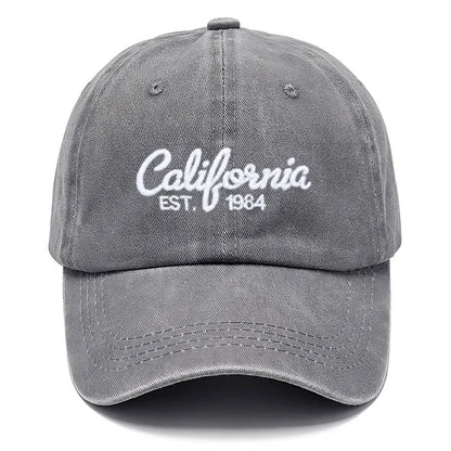 Cotton Baseball Cap California Embroidered Unisex Vintage