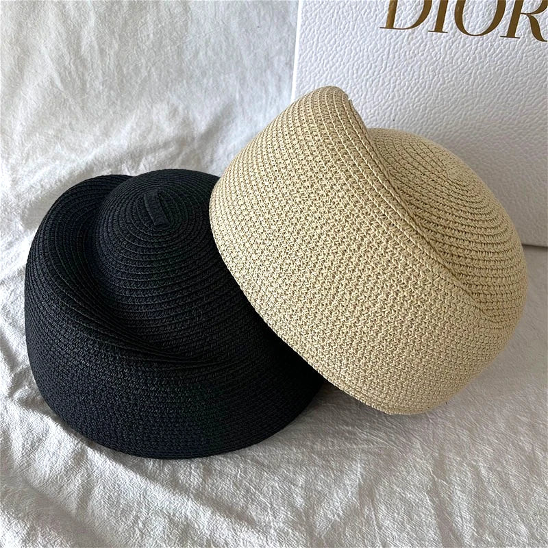 2026 Fashion Straw Beret Hat Summer Fedora Sun Cap