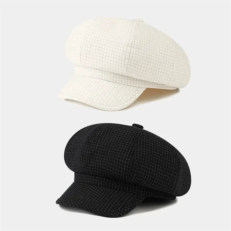 Spring And Summer Cotton Geometric Print Octagonal Hats