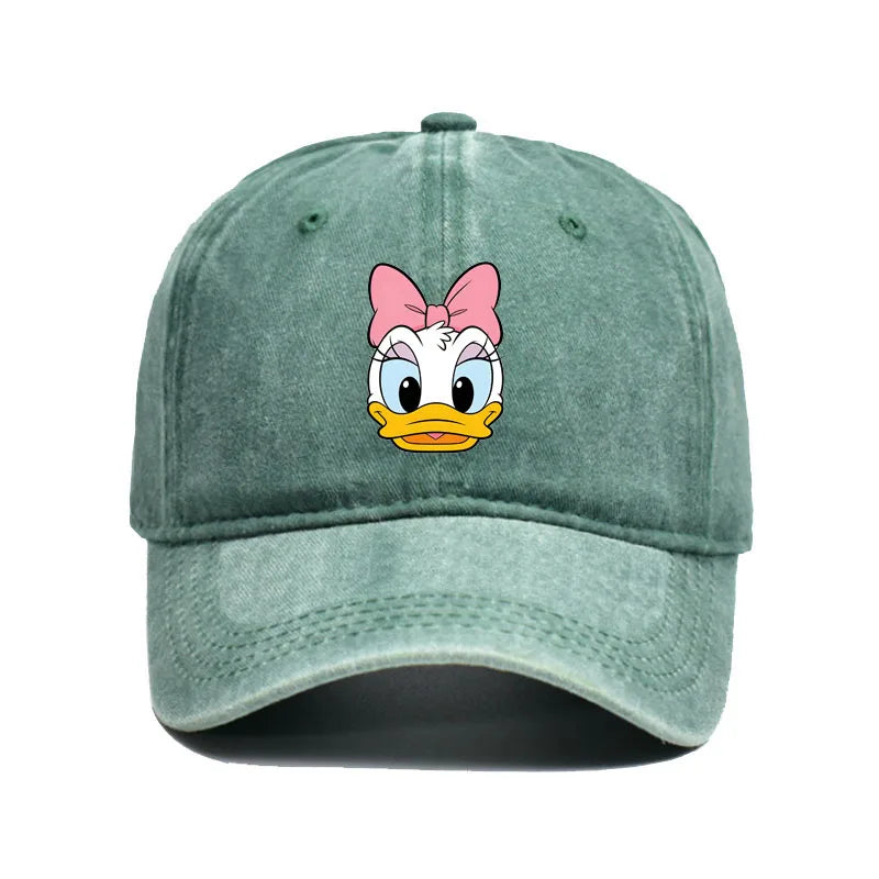 Unisex Vintage Washed Mickey Minnie Print Baseball Cap for Men Women