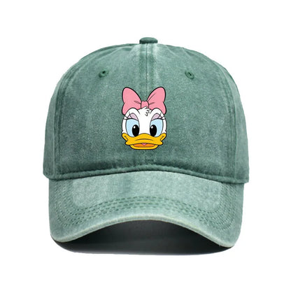 Unisex Vintage Washed Mickey Minnie Print Baseball Cap for Men Women