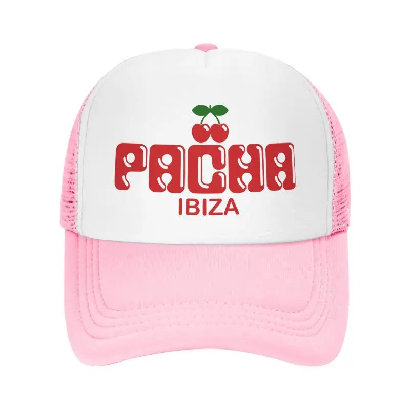 Preppy Cherry Pacha Ibiza Baseball Caps Unisex Breathable Mesh Cap Adults Summer