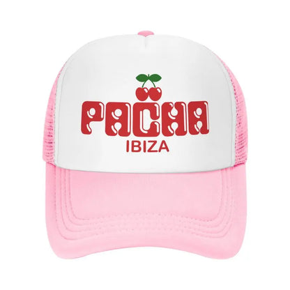 Preppy Cherry Pacha Ibiza Baseball Caps Unisex Breathable Mesh Cap Adults Summer