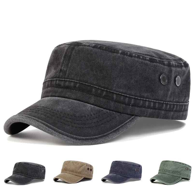 Unisex Solid Color With Pores Series Flat Top Baseball Caps