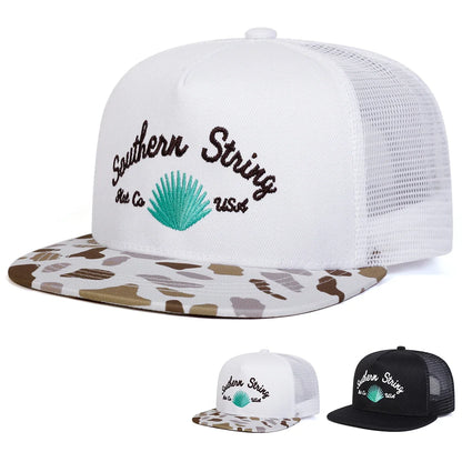 Unisex Souyhern String Embroidery Hip-hop Net Hats Spring Summer