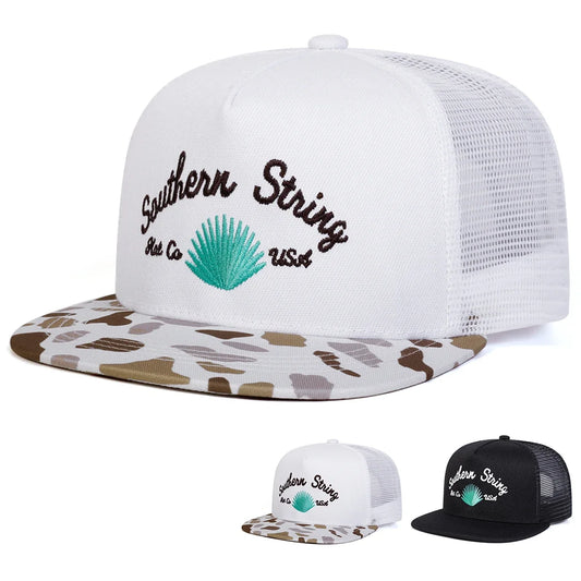 Unisex Souyhern String Embroidery Hip-hop Net Hats Spring Summer