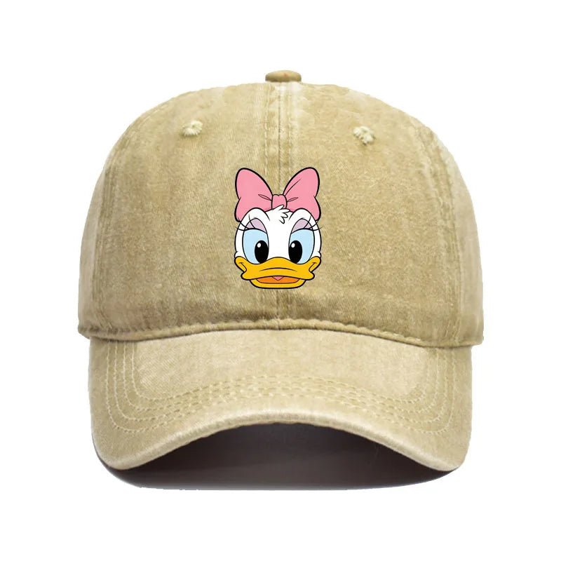 Unisex Vintage Washed Mickey Minnie Print Baseball Cap