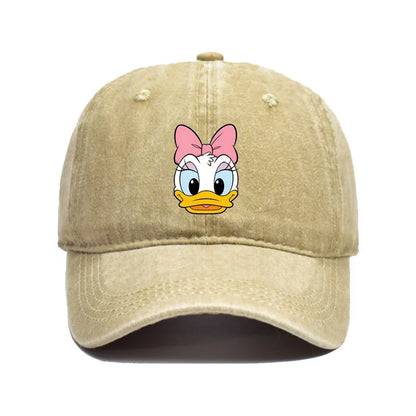 Unisex Vintage Washed Mickey Minnie Print Baseball Cap