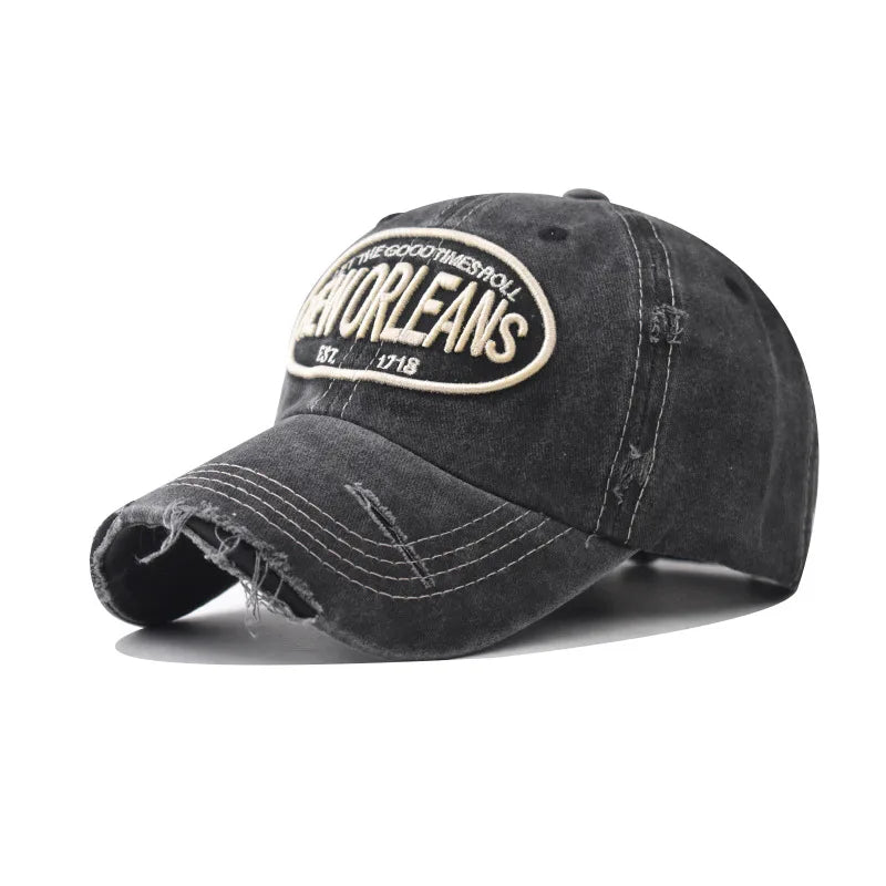 Vintage Washable Cowboy Baseball Cap Embroidery Snapback Hat